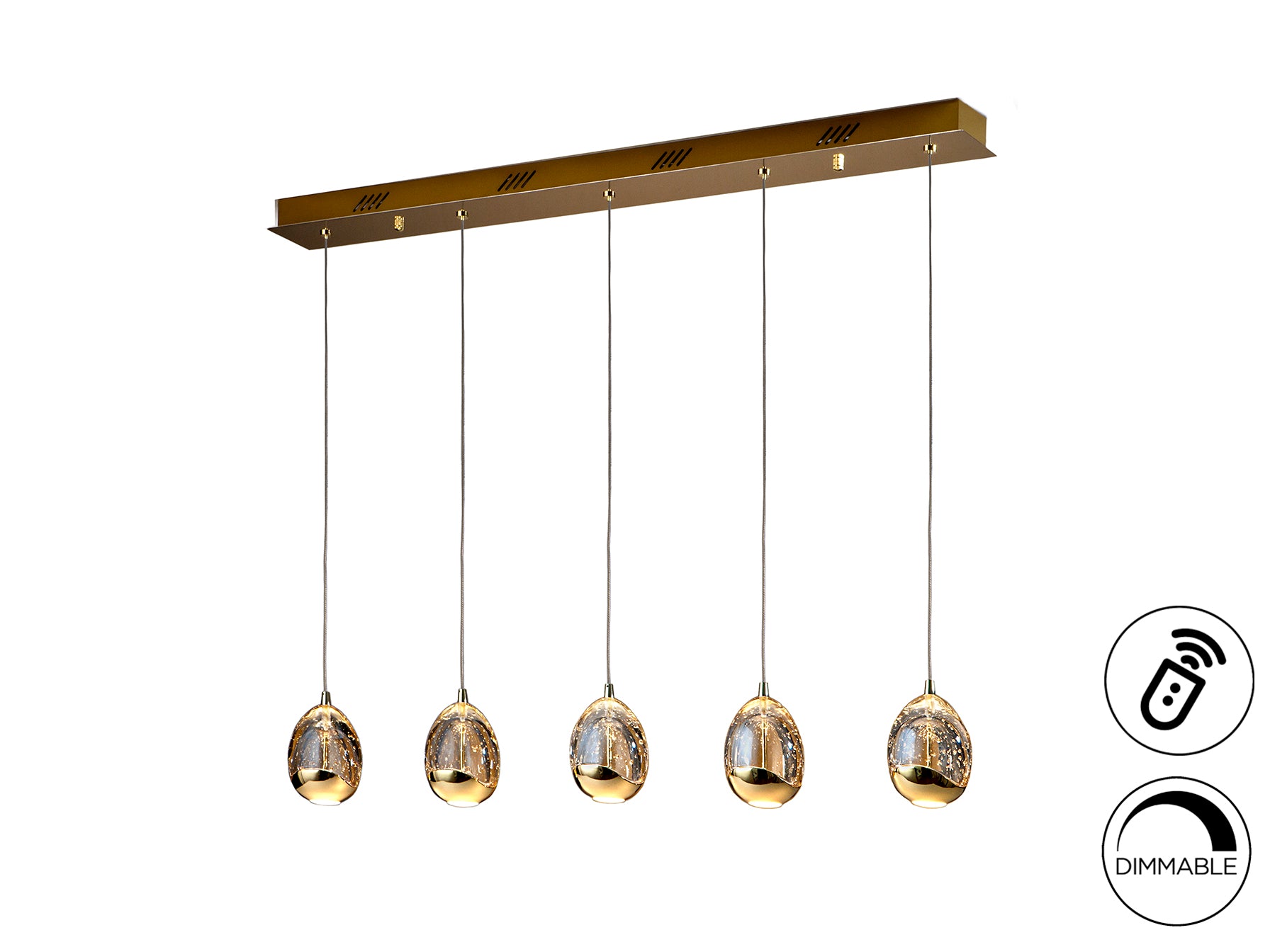 Lámpara Moderna Oro 5 Luces - Schuller Rocío | luzguru.com