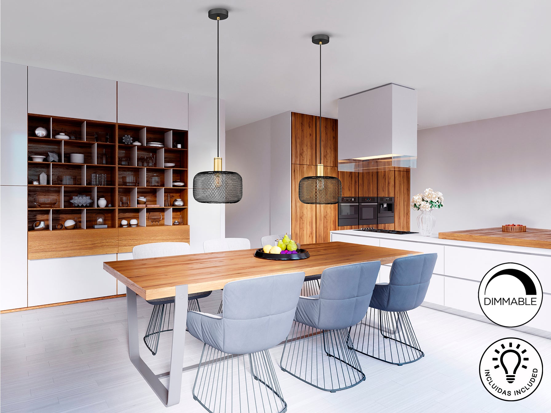 Lámpara Moderna Oro Negro - Schuller Osiris | luzguru.com