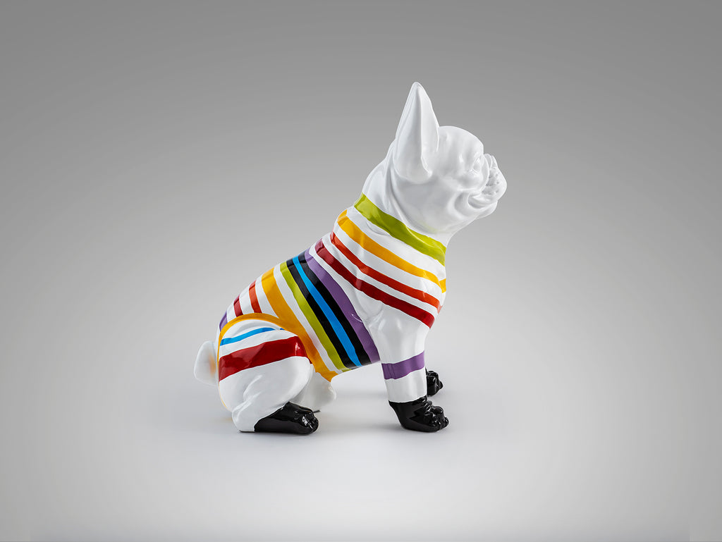 Figura Decorativa Bulldog Francés Schuller - Frenchi Blanco-Rayas | luzguru.com