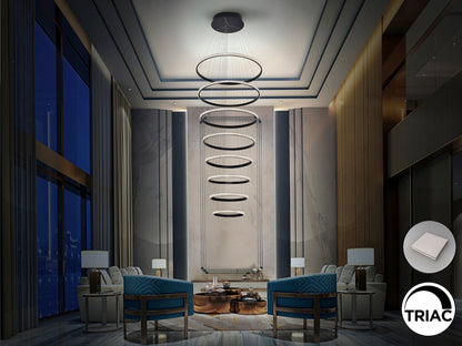 Lámpara Moderna Negra 8 Aros - Schuller Ring - Calidad Premium | luzguru.com