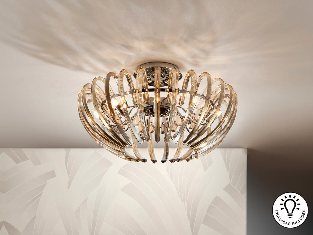 Plafón Moderno 9 Luces Champagne - Schuller Ariadna | luzguru.com