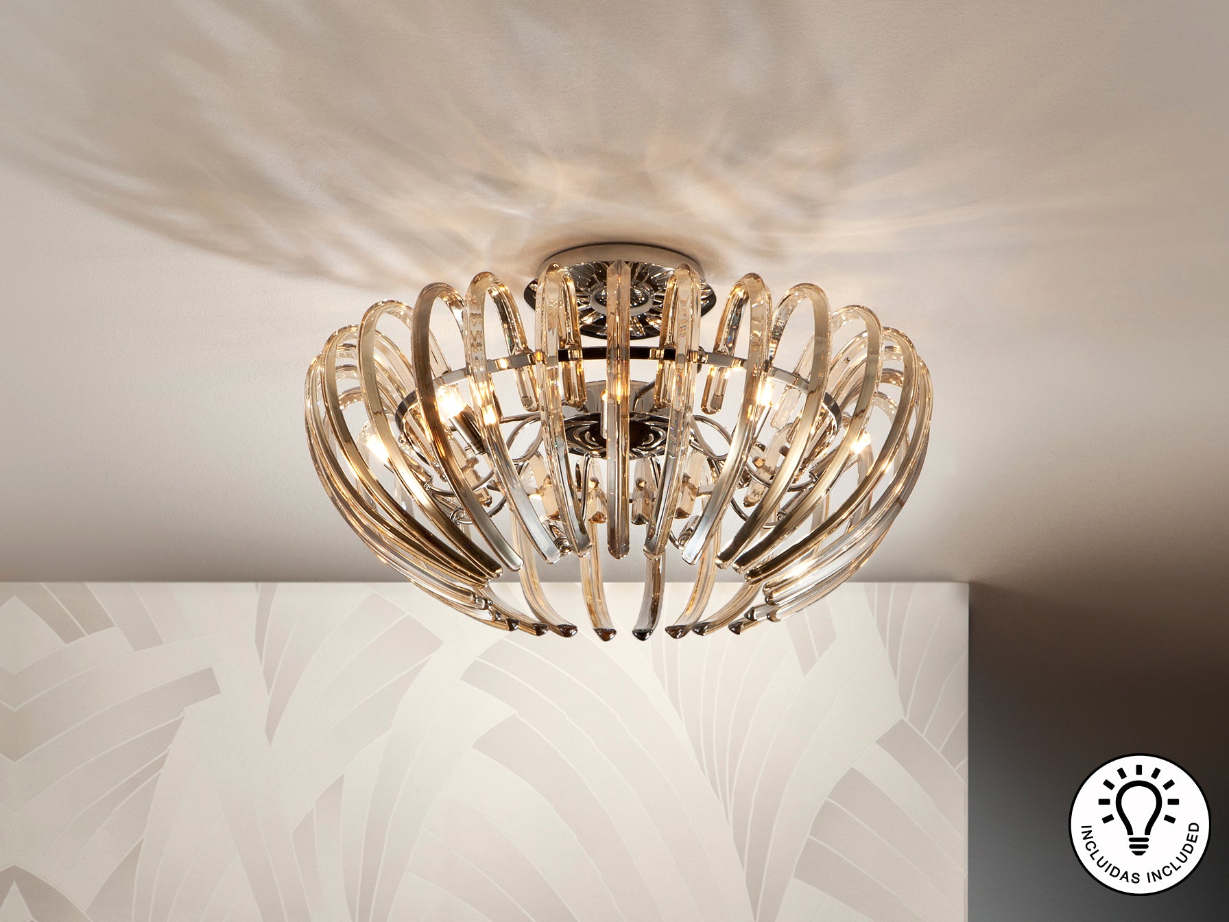 Plafón Moderno 9 Luces Champagne - Schuller Ariadna | luzguru.com