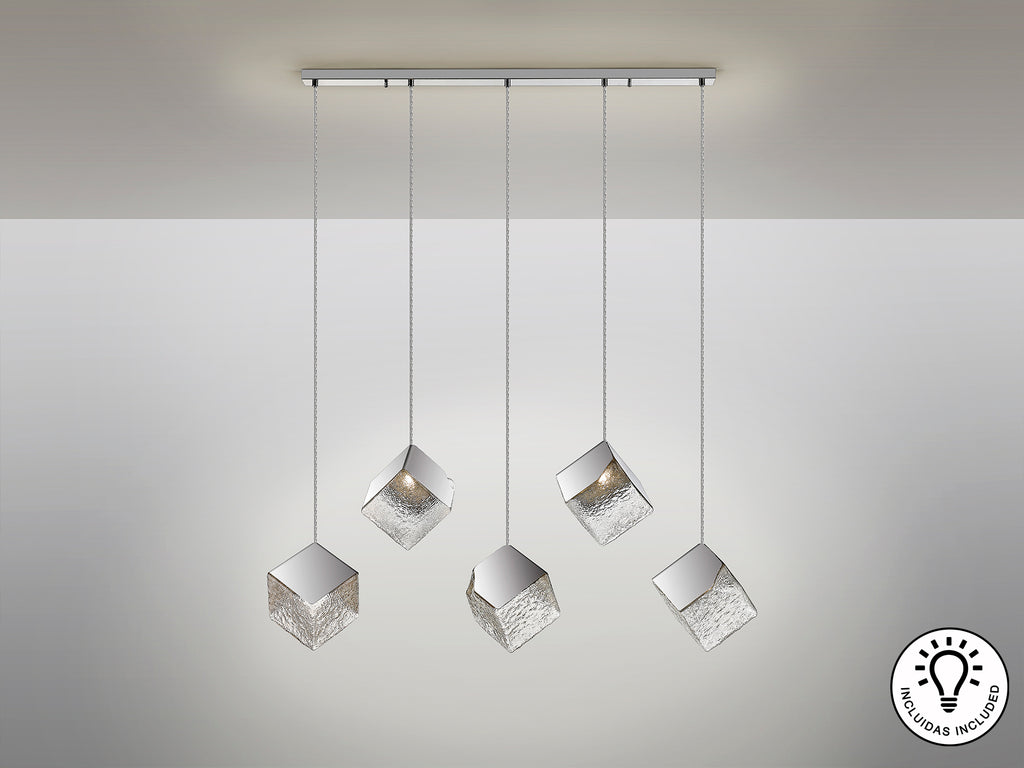 Lámpara de Techo Cromada Schuller Priscila - 5 Luces - luzguru.com