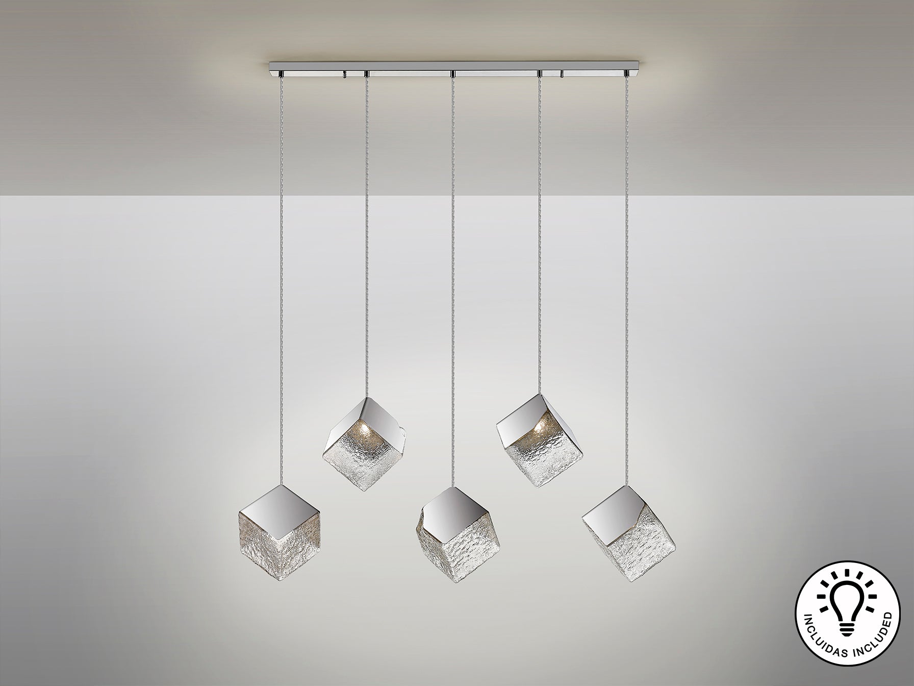 Lámpara de Techo Cromada Schuller Priscila - 5 Luces - luzguru.com