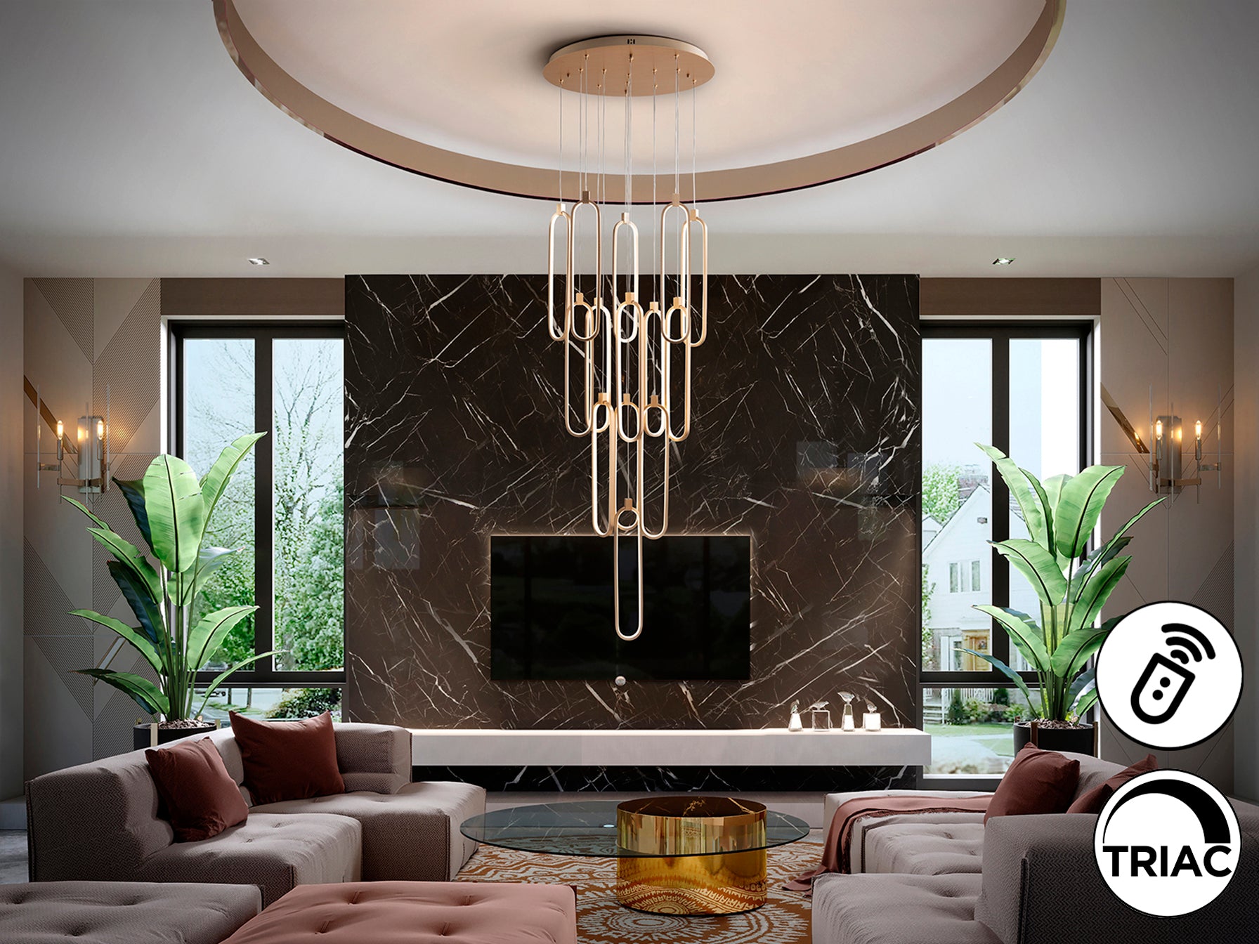 Lámpara de Techo LED Colette Oro Rosa - Schuller | luzguru.com