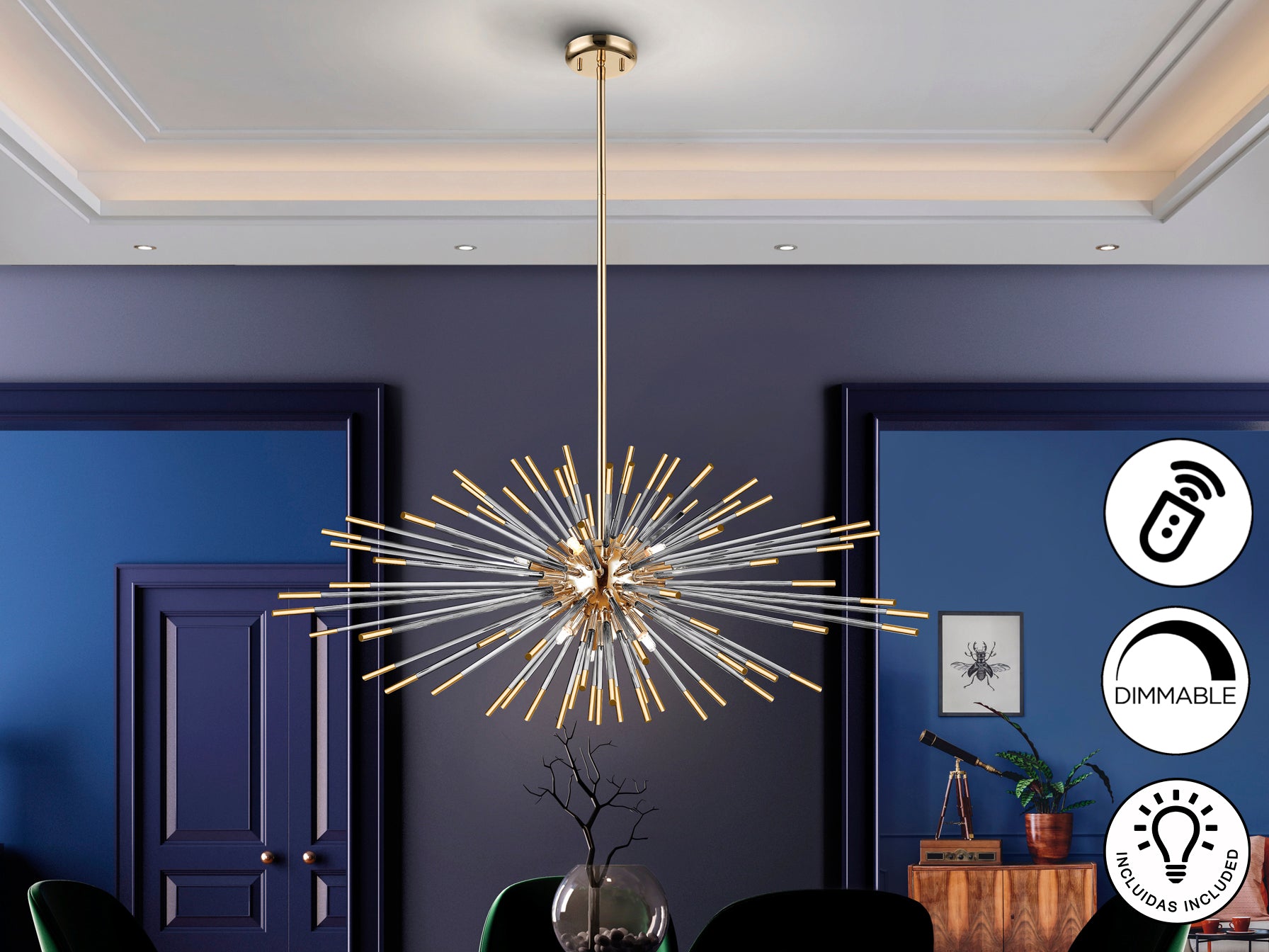 Lámpara de techo Schuller Evasión Oro - Diseño elegante y dimmable | luzguru.com