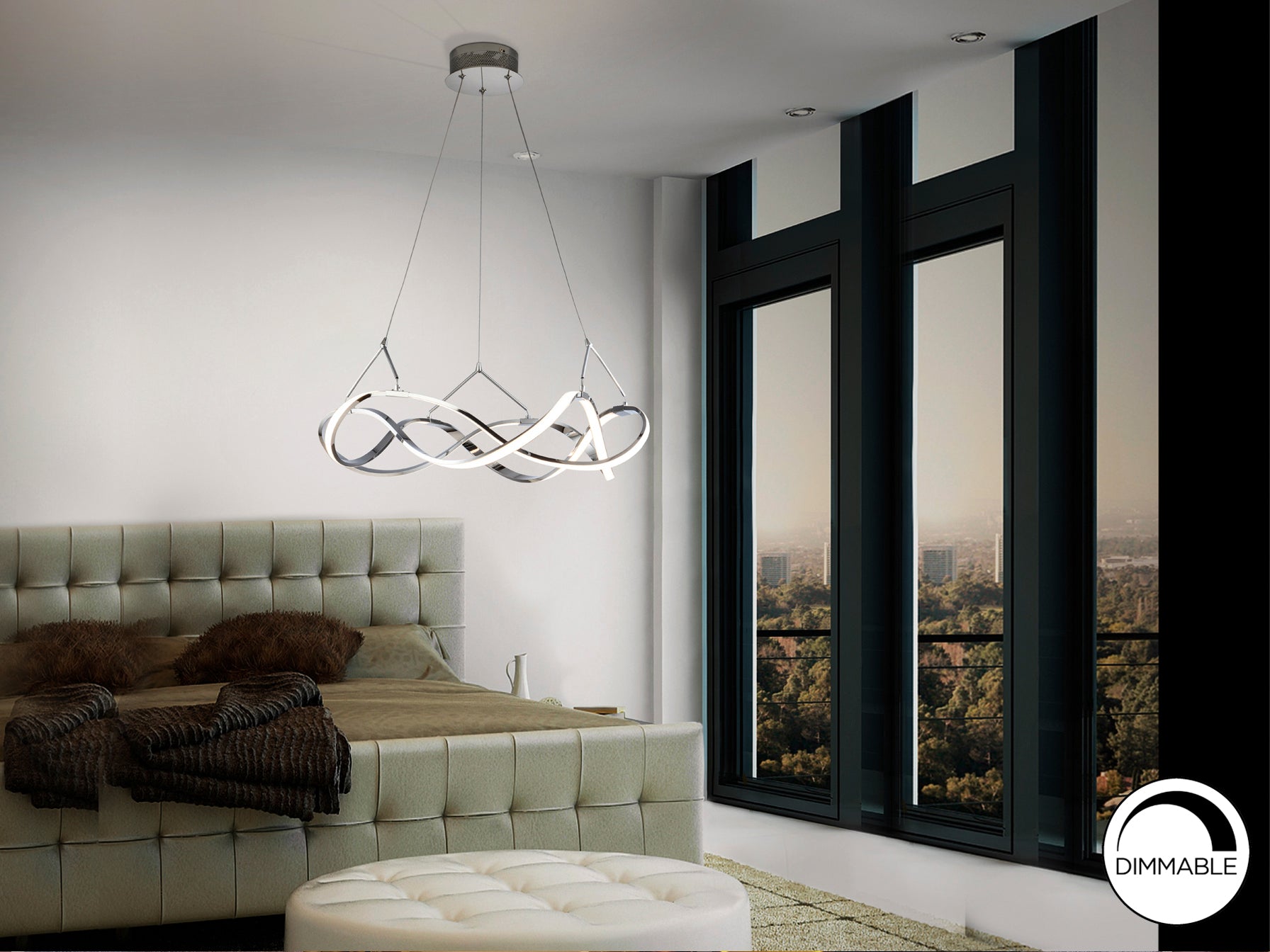 Lámpara LED Moderna Cromo - Schuller Molly | luzguru.com