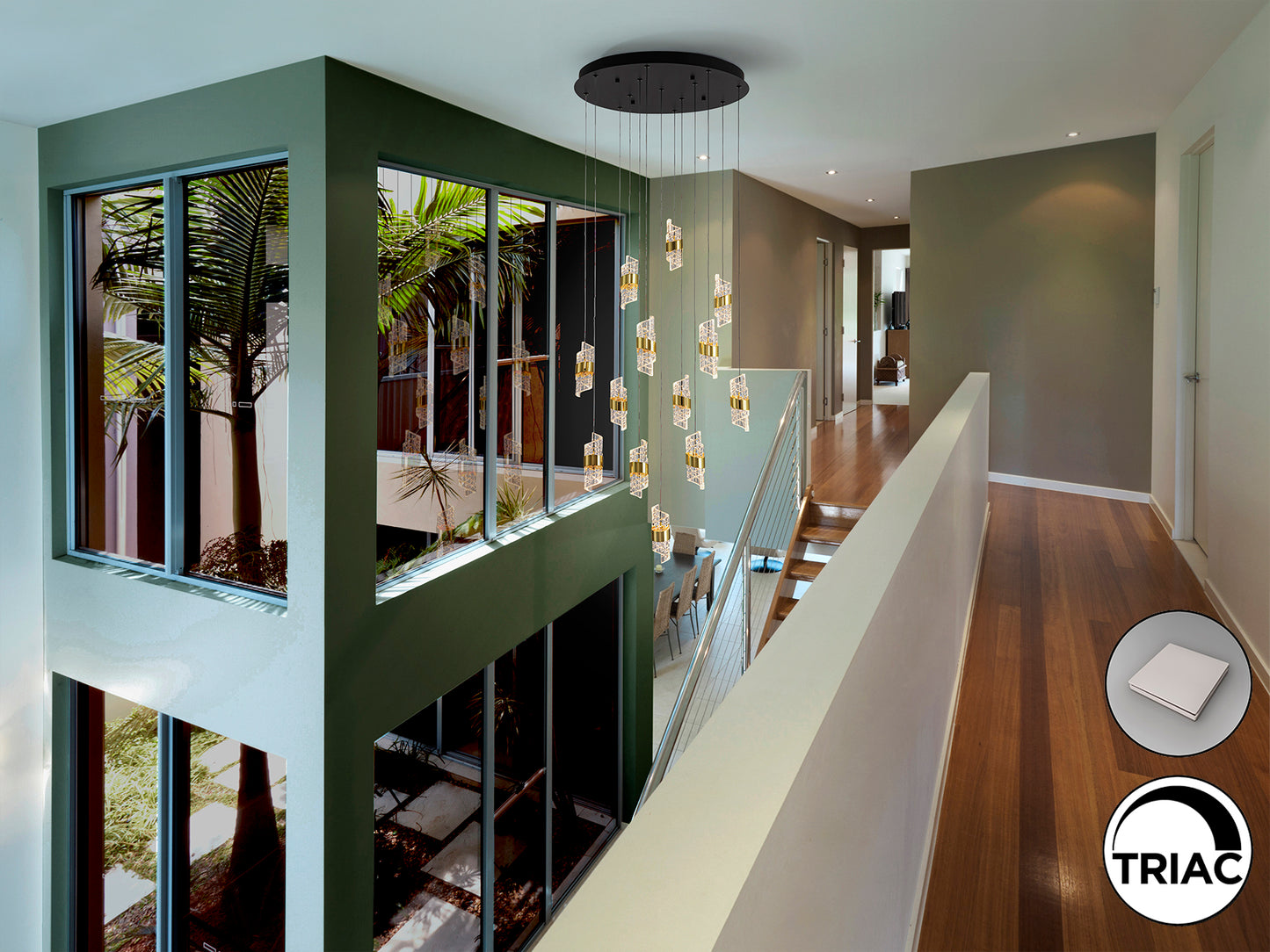 Lámpara Moderna LED Negro Oro - Schuller Iliada | luzguru.com