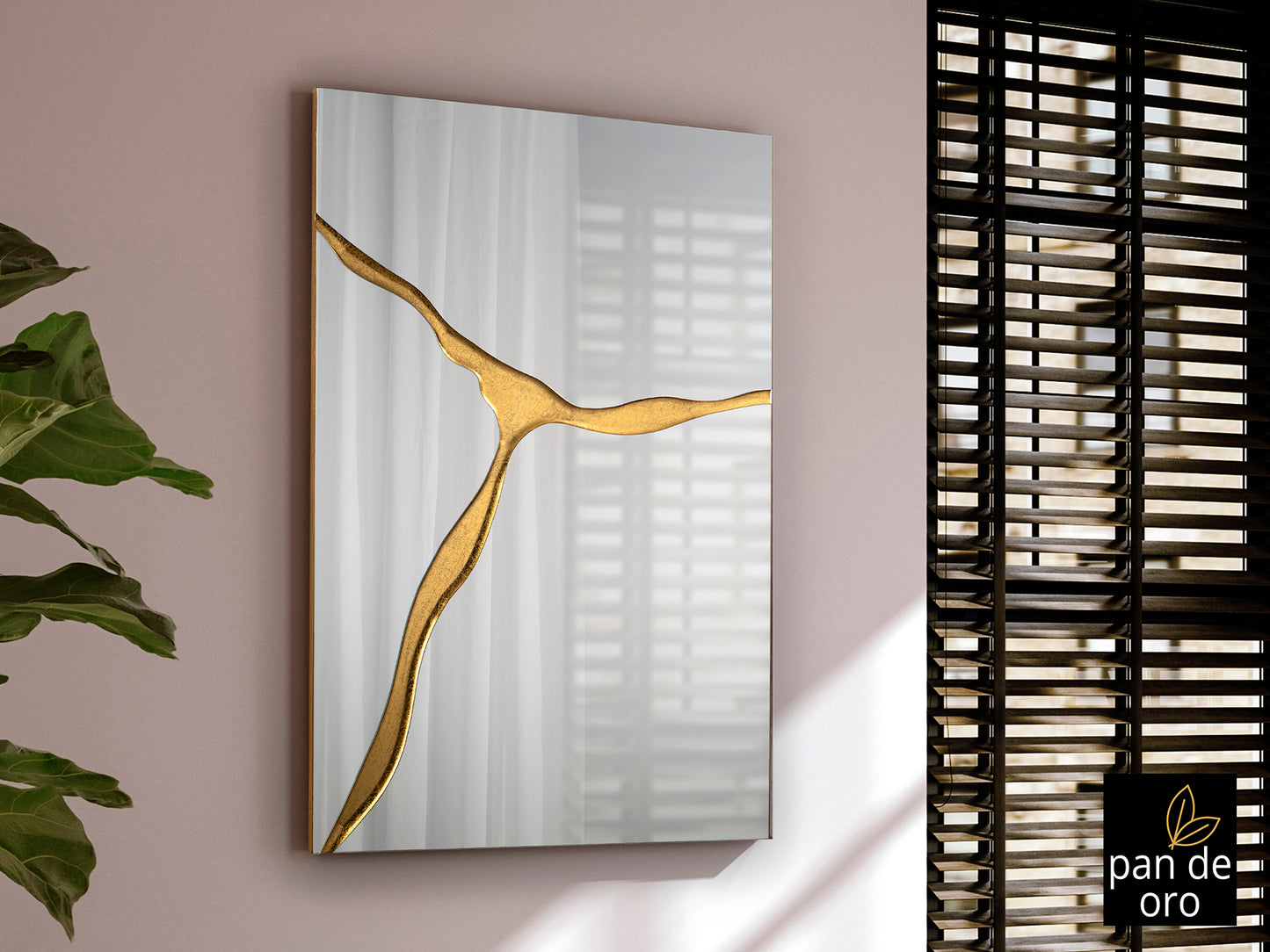 Espejo Moderno Pan de Oro 80x120cm - Schuller - Calidad Premium | luzguru.com