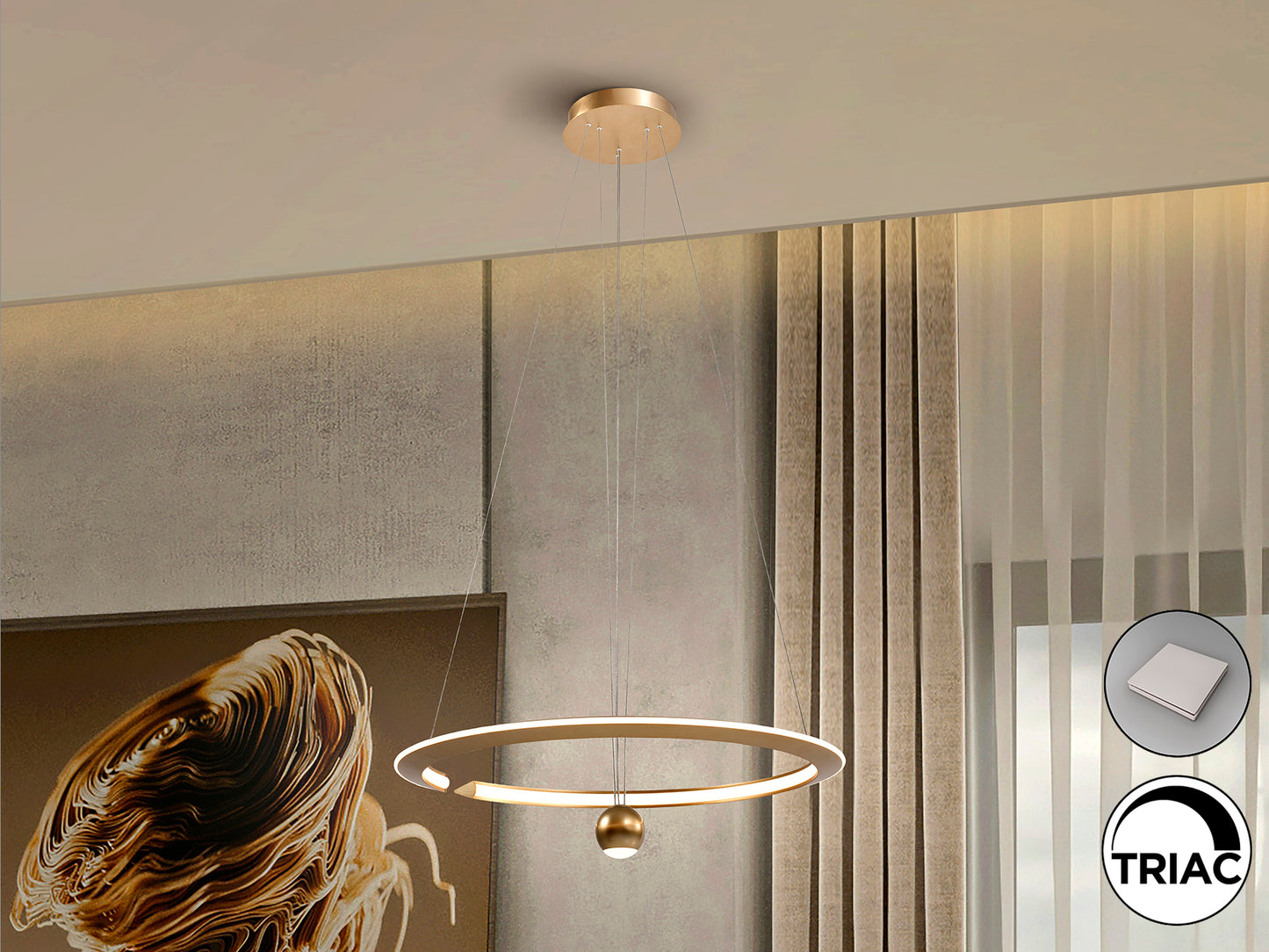 Schuller 365796 - Lámpara de techo ORANE dorada - Colección Orane - luzguru.com