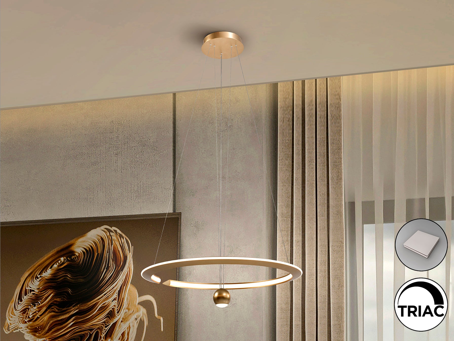 Schuller 365796 - Lámpara de techo ORANE dorada - Colección Orane - luzguru.com