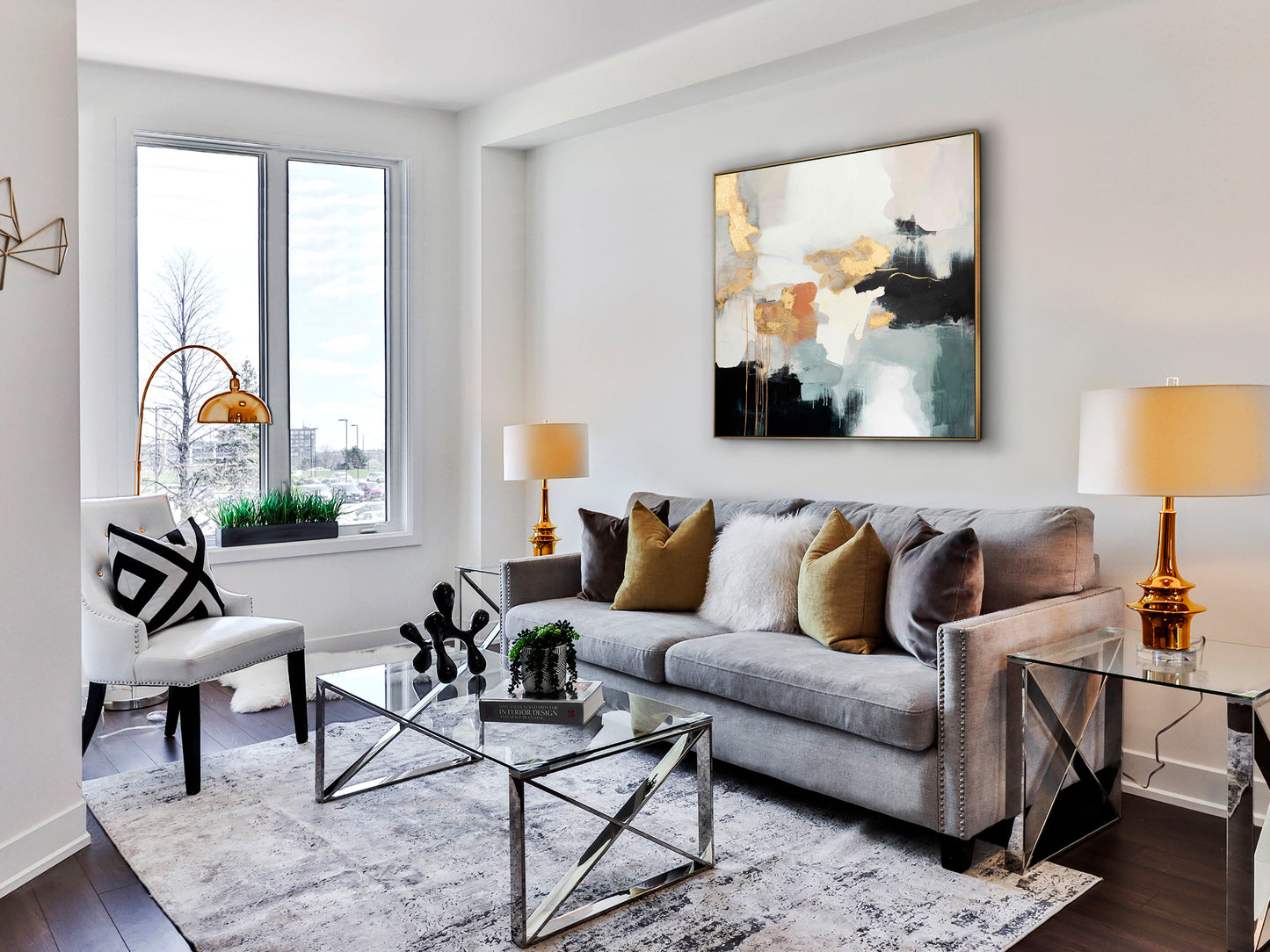 Cuadro Moderno Dorado 100x100cm - Schuller - Calidad Premium | luzguru.com