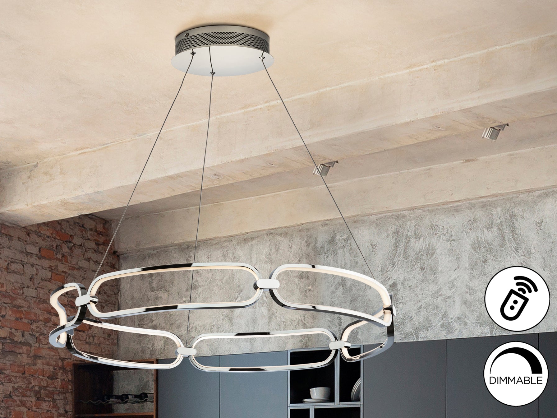 Lámpara LED Colette Cromada Ø80cm - Schuller - Calidad Premium | luzguru.com