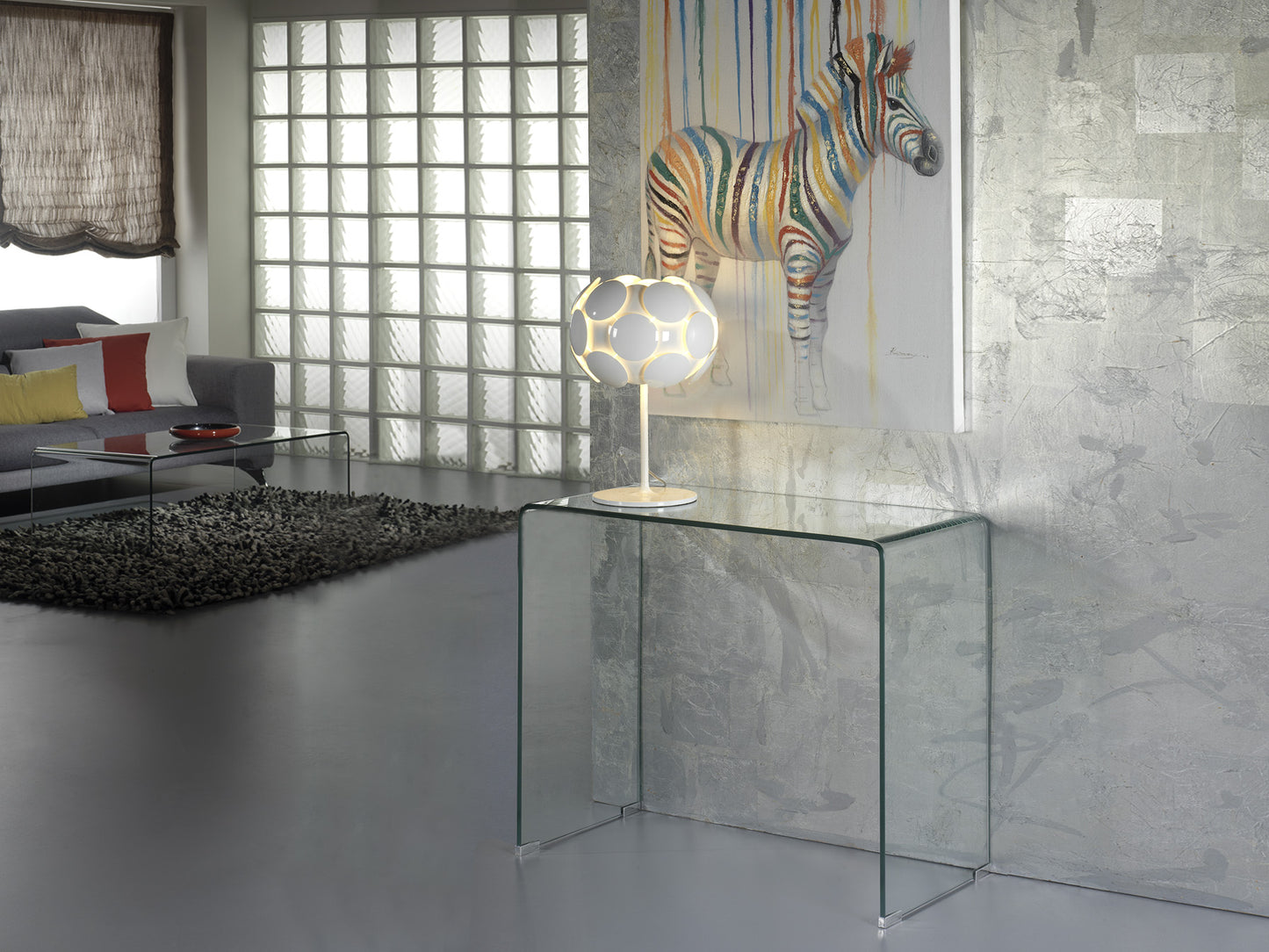 Consola Cristal Transparente Schuller - Diseño Moderno | luzguru.com
