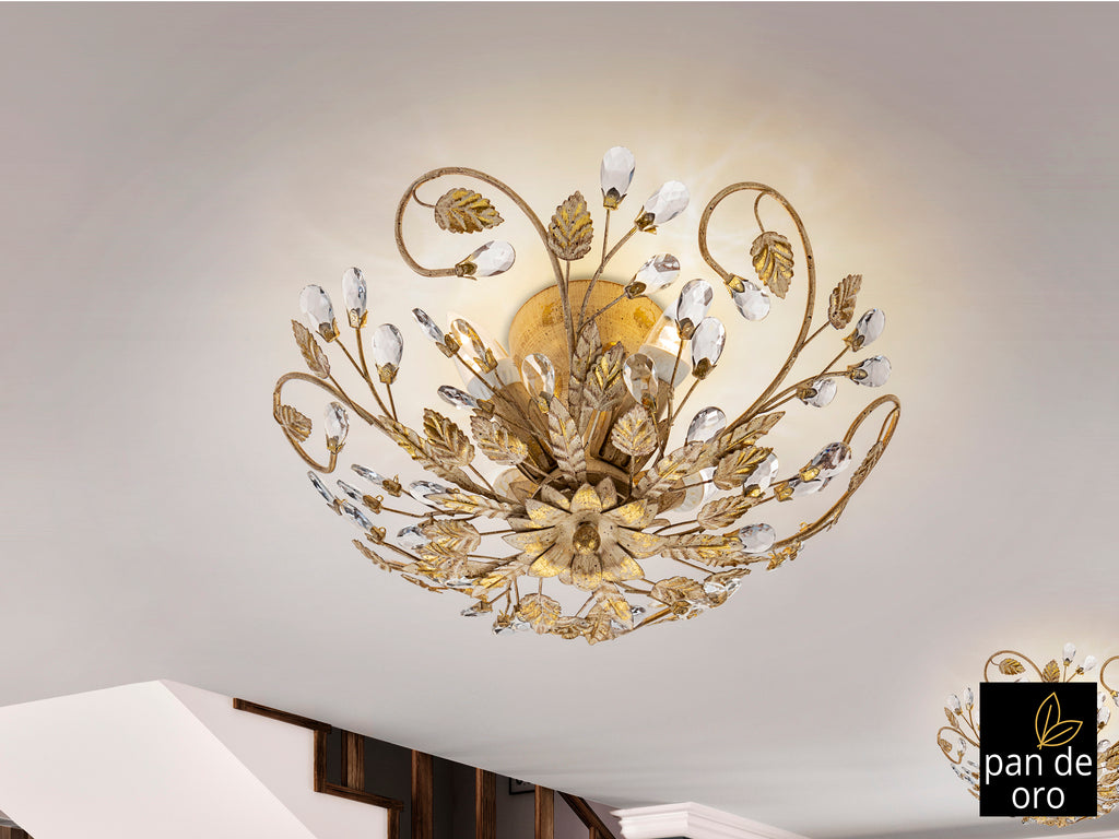 Plafón Schuller Verdi - Iluminación Elegante Marfil y Oro | luzguru.com