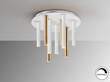 Plafón LED Schuller Varas Oro/Blanco 374064 - 9 Luces - luzguru.com