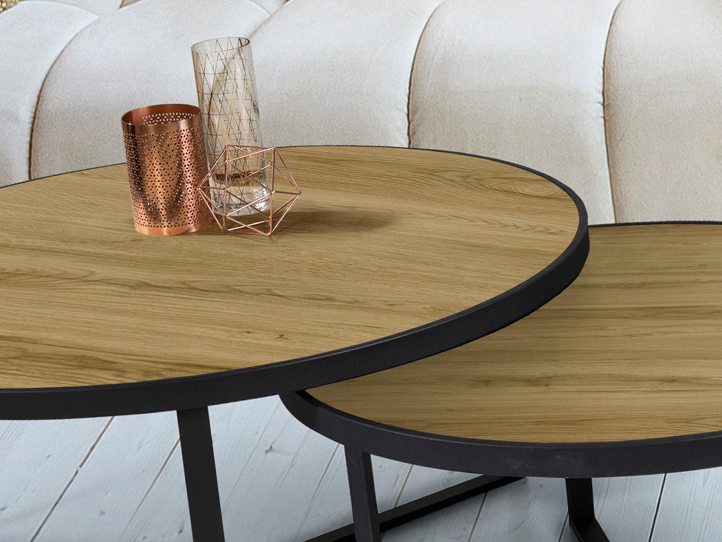 Mesas Auxiliares Naira Negro Mate - Schuller - Calidad Premium | luzguru.com