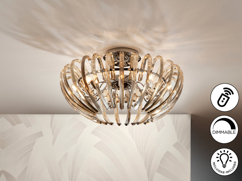 Plafón Moderno 9 Luces Champagne - Schuller Ariadna | luzguru.com