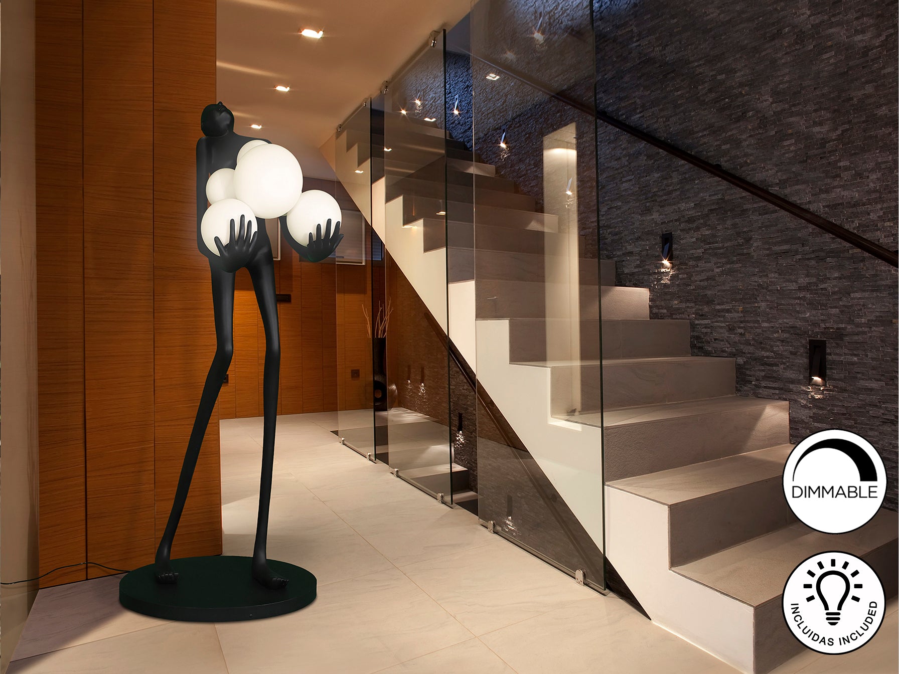 Lámpara de pie La Carga Negra - Schuller - Diseño Moderno | luzguru.com