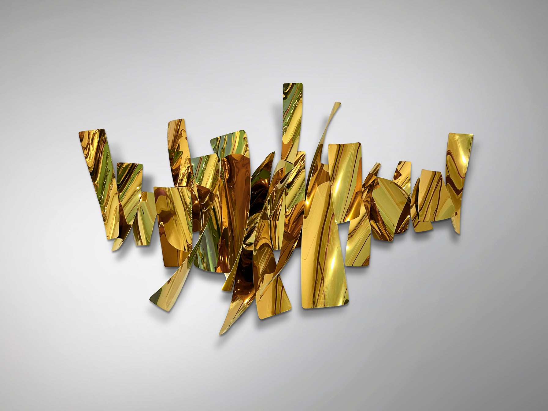 Escultura de Pared Acero Dorado - Schuller Fracture - luzguru.com