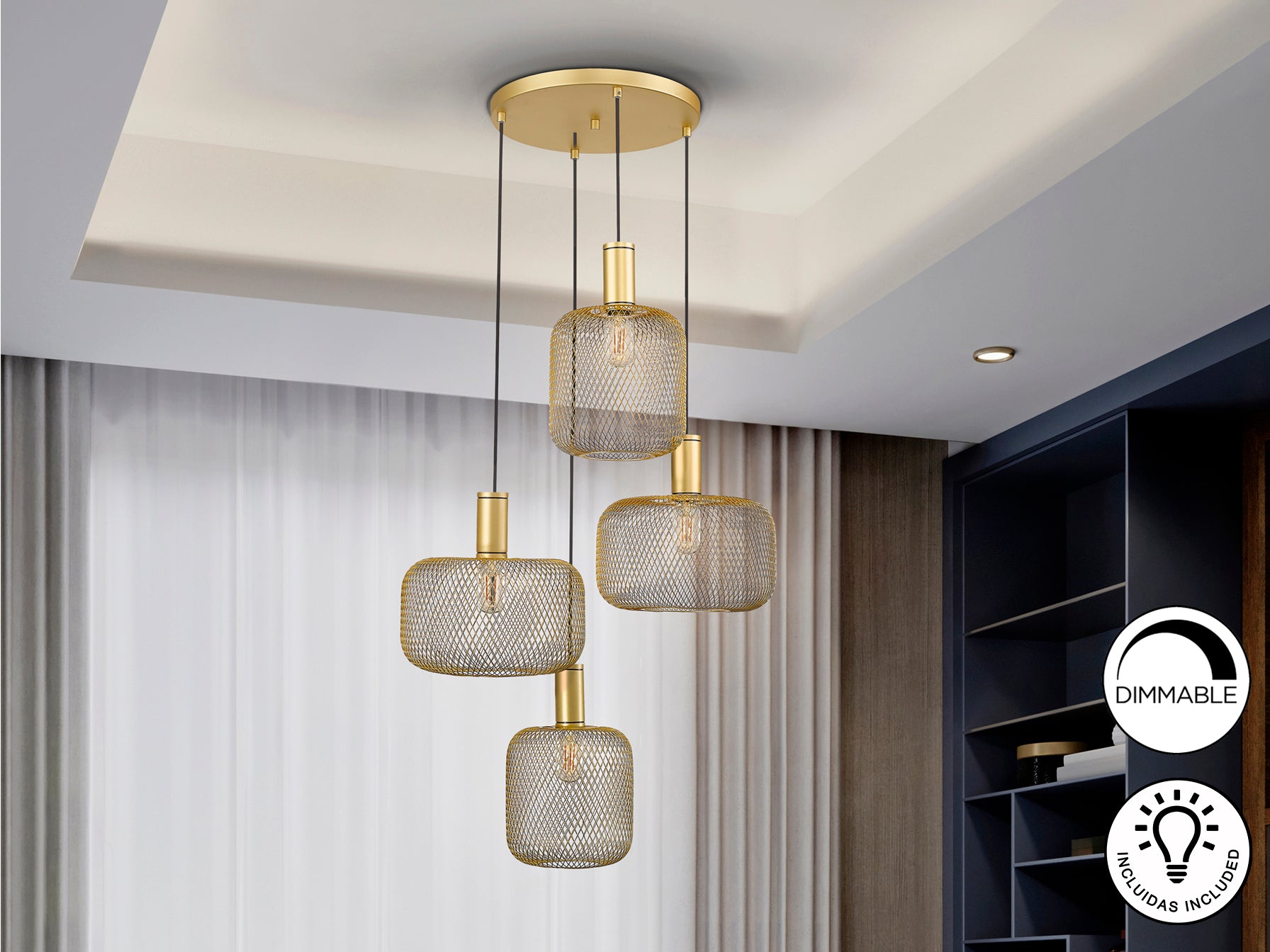 Lámpara de Techo Osiris Oro - Schuller - Calidad Premium | luzguru.com