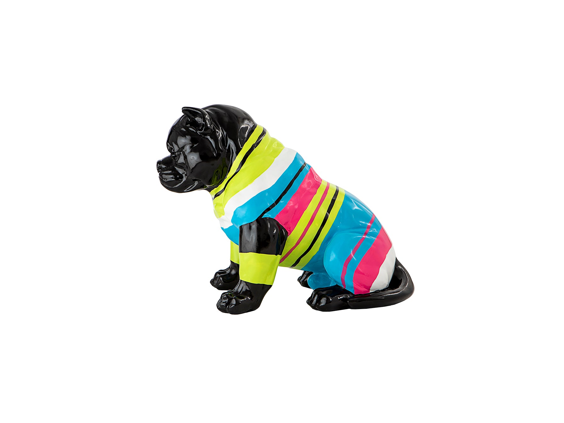 Figura decorativa Pitbull Schuller Rocky - Negra con Rayas | luzguru.com