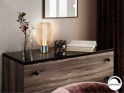 Lámpara Sobremesa Cromo Oro - Schuller Micrón - Diseño Elegante | luzguru.com