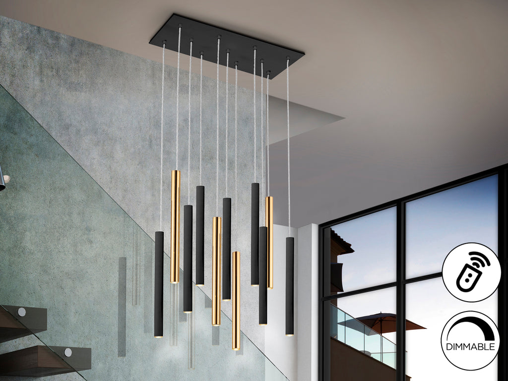 Lámpara LED Moderna Oro/Negro - Schuller Varas | luzguru.com