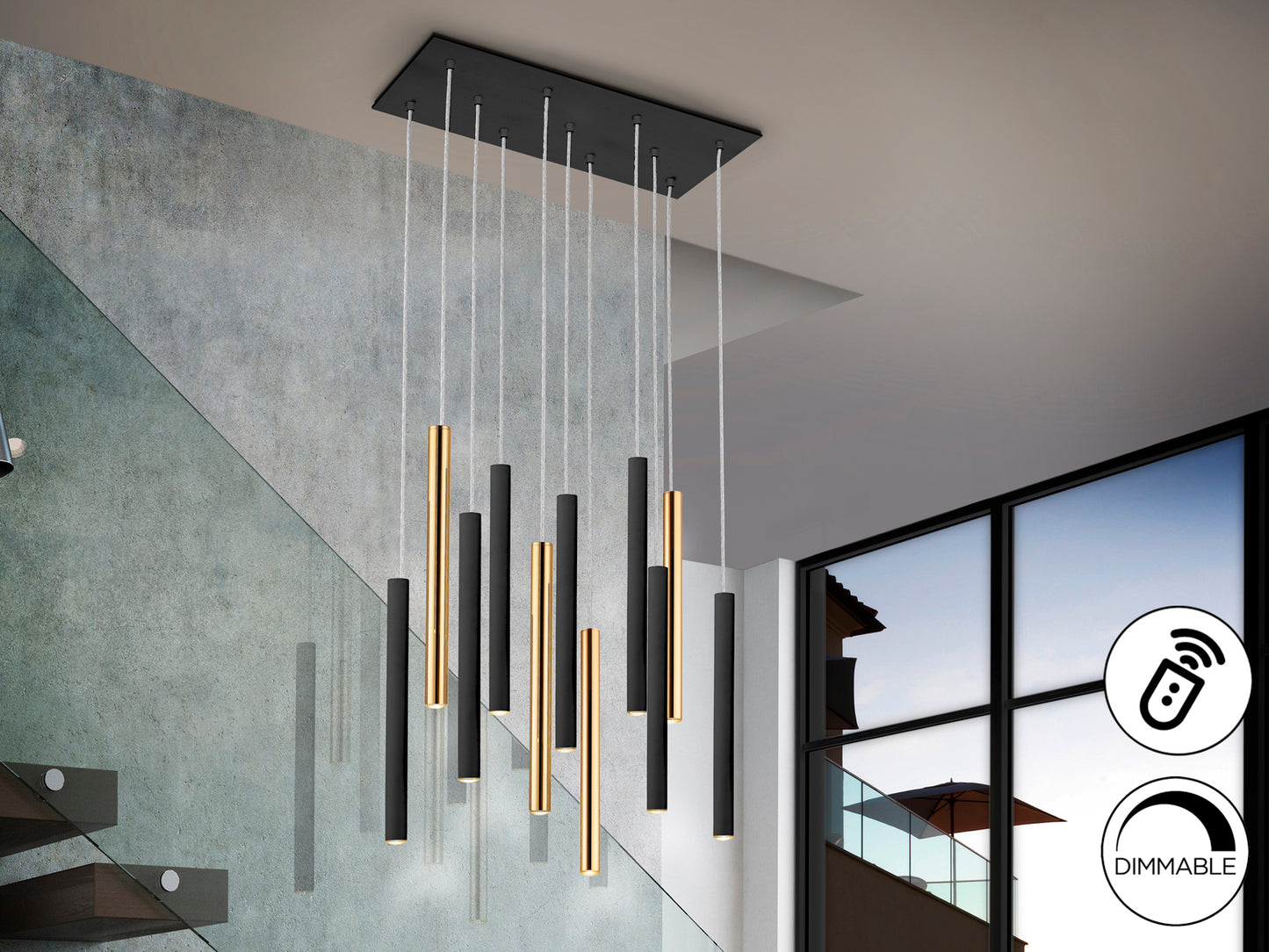 Lámpara LED Moderna Oro/Negro - Schuller Varas | luzguru.com