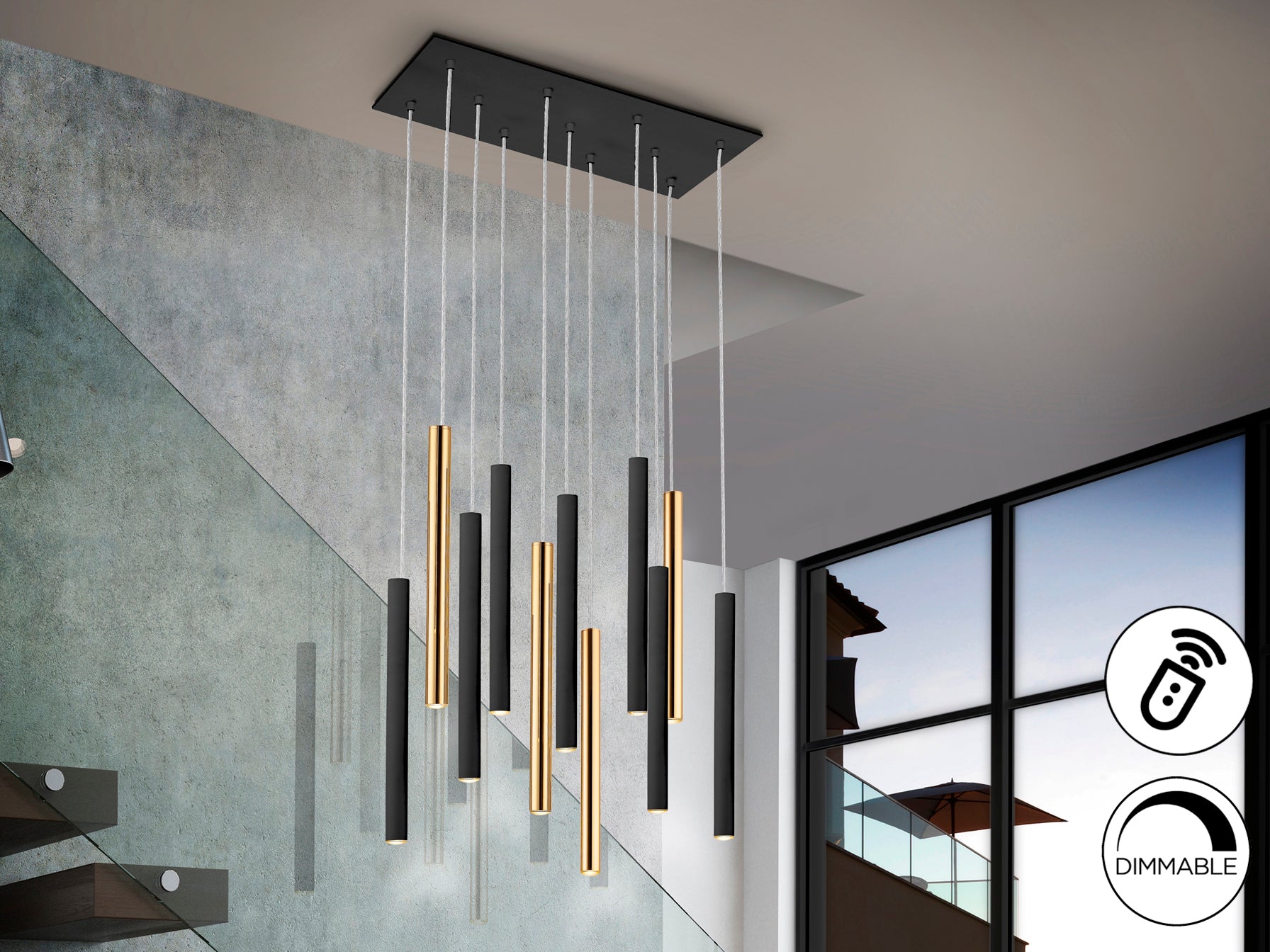 Lámpara LED Moderna Oro/Negro - Schuller Varas | luzguru.com