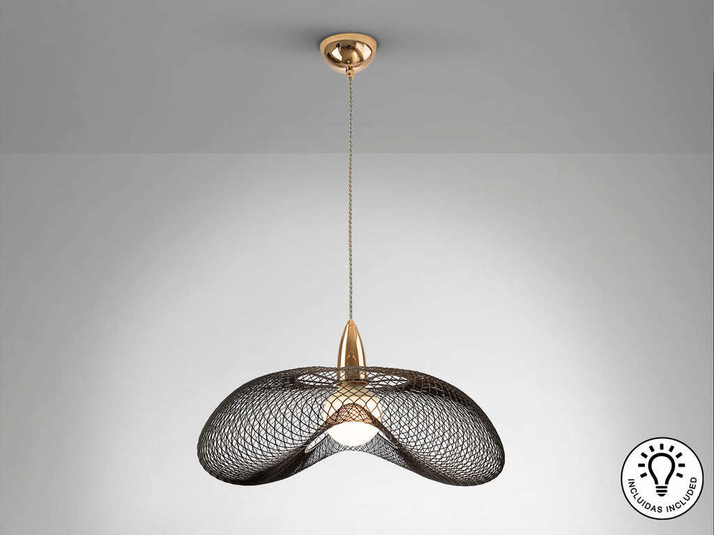 Lámpara de Metal Oro y Negro - Schuller Forma - luzguru.com