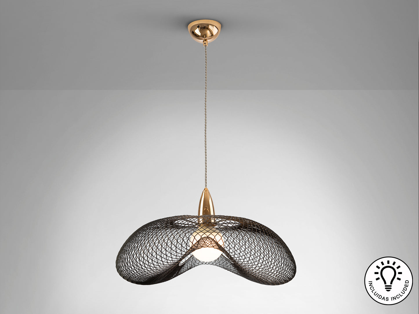 Lámpara de Metal Oro y Negro - Schuller Forma - luzguru.com