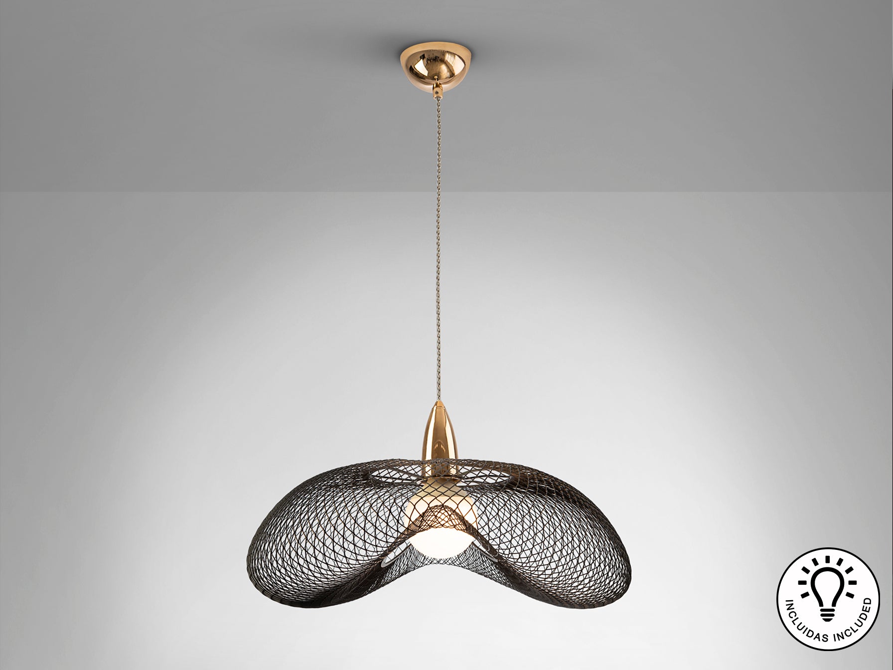 Lámpara de Metal Oro y Negro - Schuller Forma - luzguru.com