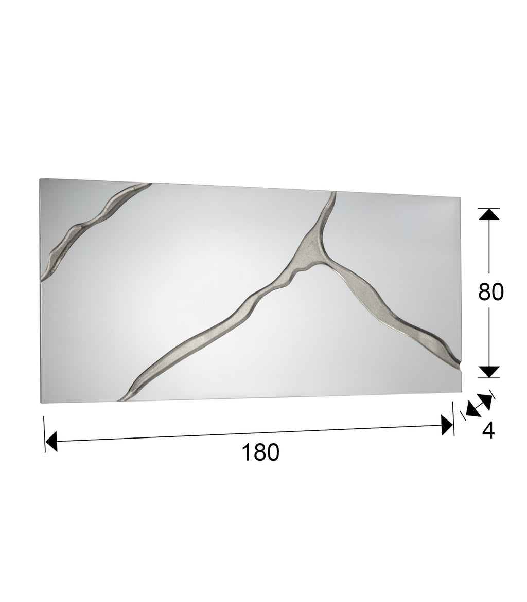 Medidas Espejo Schuller Surcos II Pan Plata 80x180 (Ref. 487481): 80x180x4 cm.
