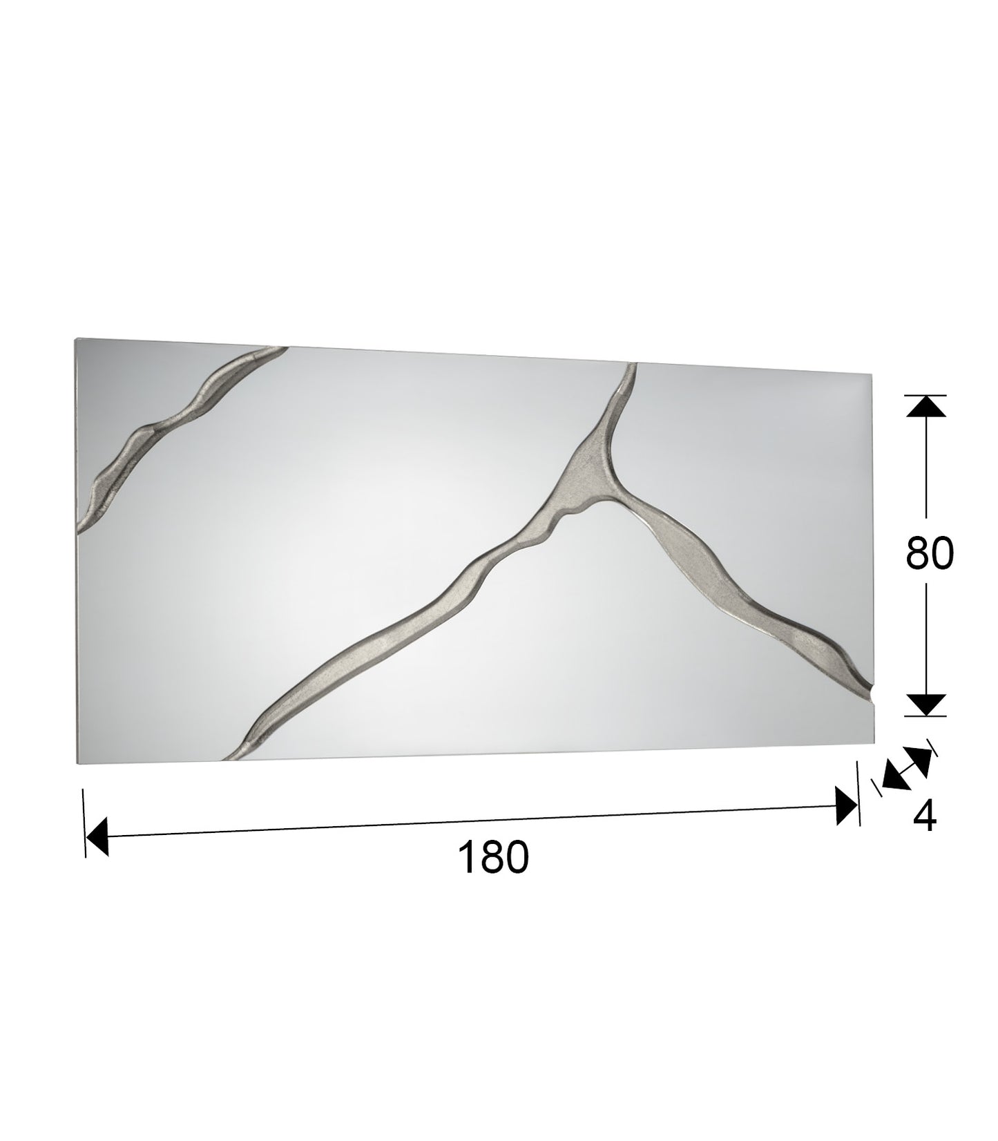 Medidas Espejo Schuller Surcos II Pan Plata 80x180 (Ref. 487481): 80x180x4 cm.
