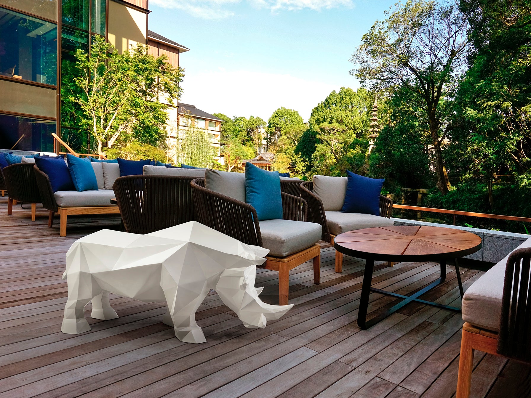 Figura Decorativa Rinoceronte Blanco - Schuller Future Rhino | luzguru.com