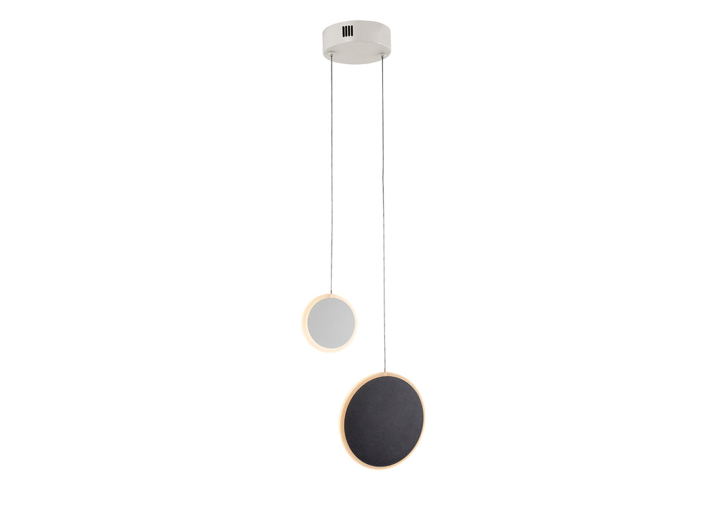 Lámpara Colgante DUO 2 Luces Blanco-Negro | Schuller | 403515