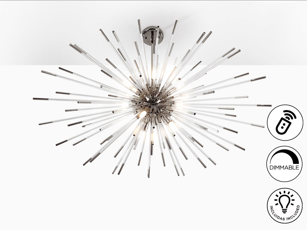 Lámpara Moderna Cromada Schuller - Evasión 9 Luces | luzguru.com