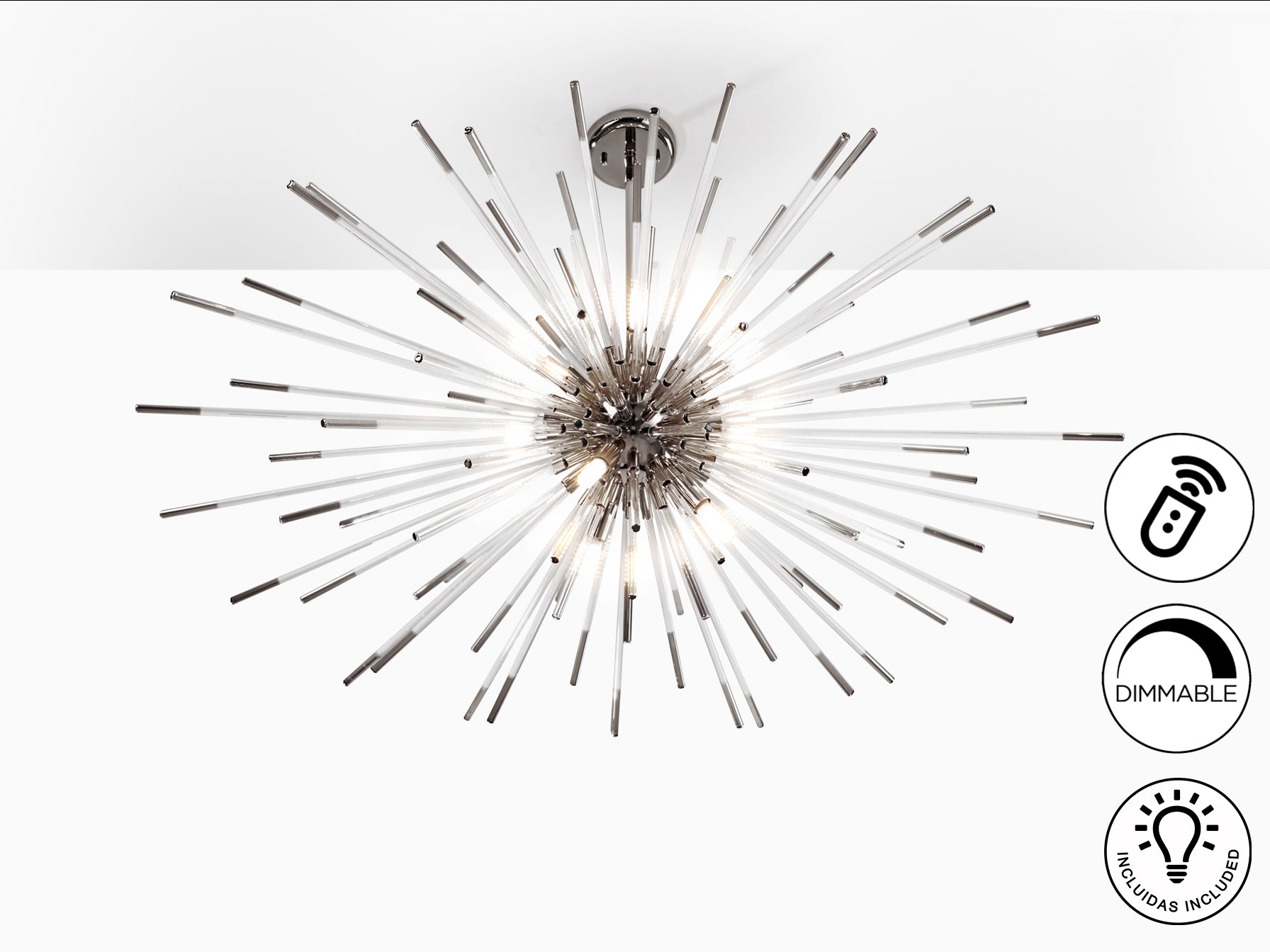 Lámpara Moderna Cromada Schuller - Evasión 9 Luces | luzguru.com