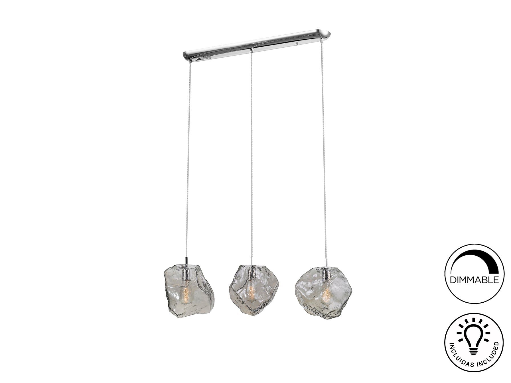 Lámpara de Techo 3 Luces Cromada Schuller Petra - luzguru.com