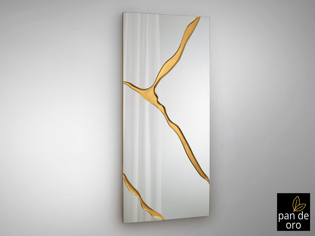 Espejo Schuller Surcos Pan Oro 80x180cm - Diseño Moderno | luzguru.com