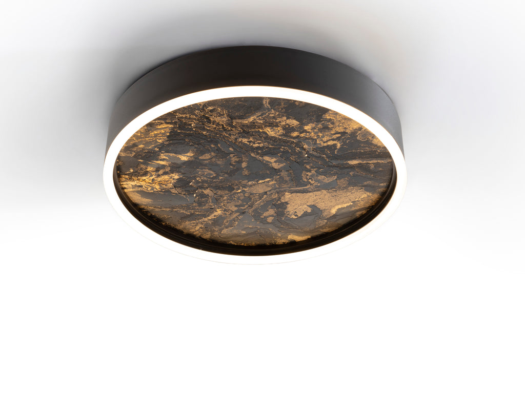 Plafón LED Schuller Stone - Iluminación Moderna Negro 40cm | luzguru.com