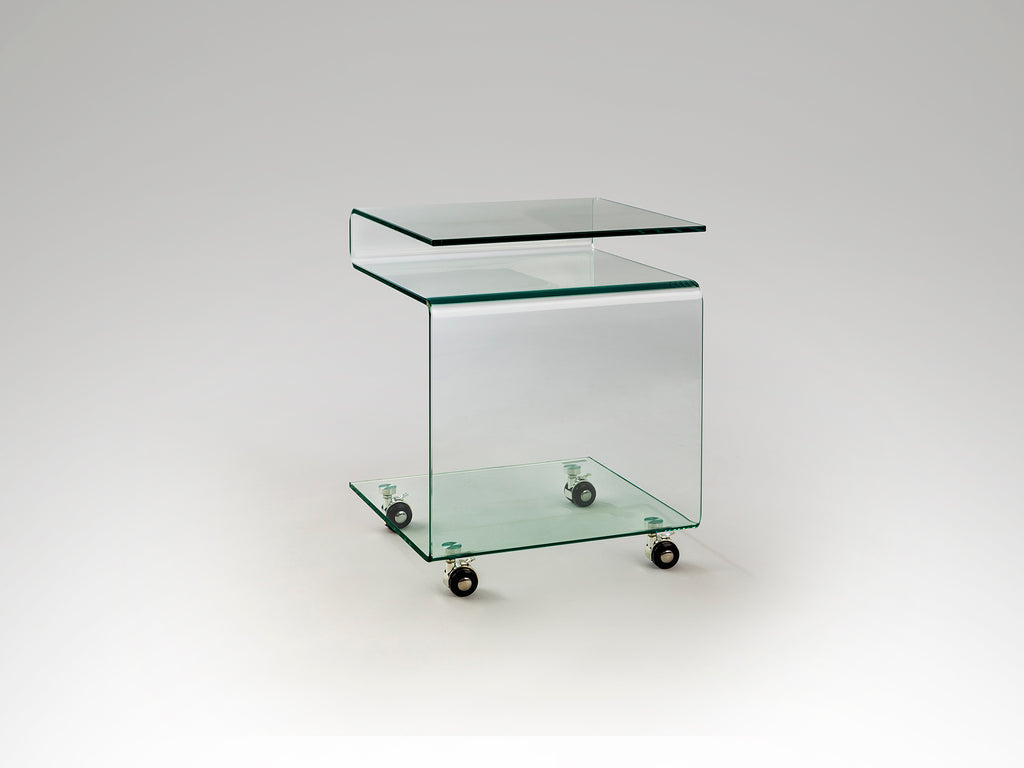 Mesa Auxiliar Cristal Transparente - Schuller - Calidad Premium | luzguru.com