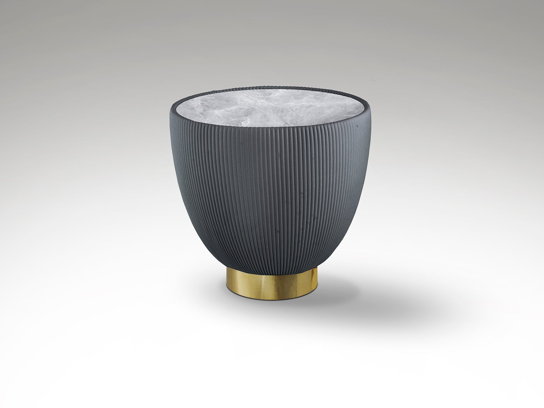 Mesa Auxiliar Redonda Gris y Latón - Schuller Candy - luzguru.com