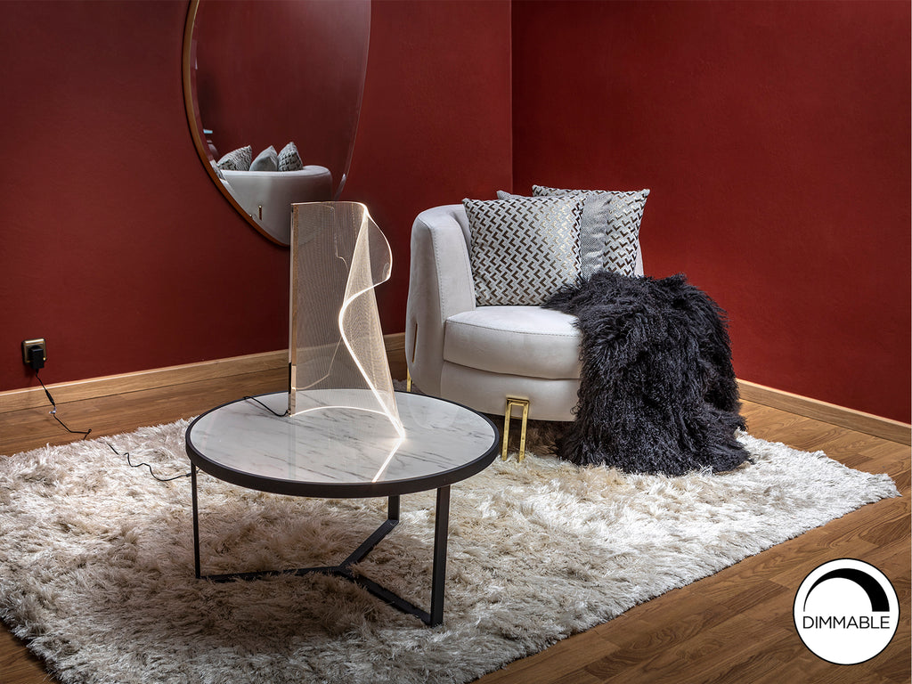 Lámpara Sobremesa Schuller Velos - Oro Rosa - Diseño Elegante | luzguru.com