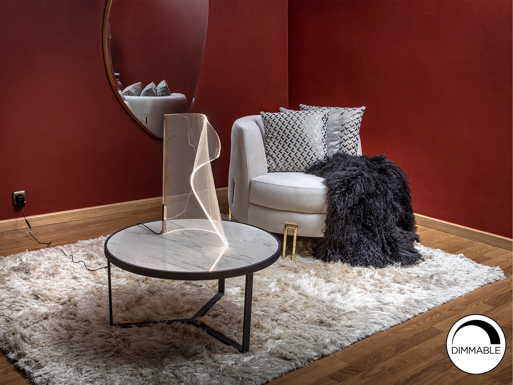 Lámpara Sobremesa Schuller Velos - Oro Rosa - Diseño Elegante | luzguru.com