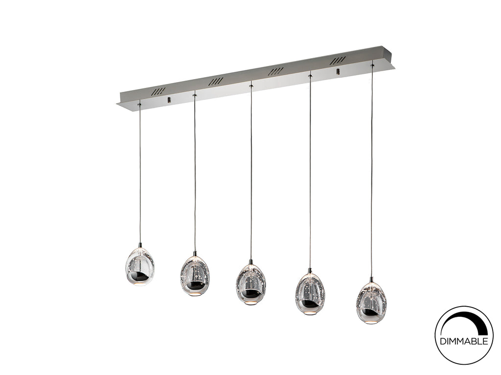 Lámpara Moderna 5 Luces LED Cromo - Schuller Rocío | luzguru.com