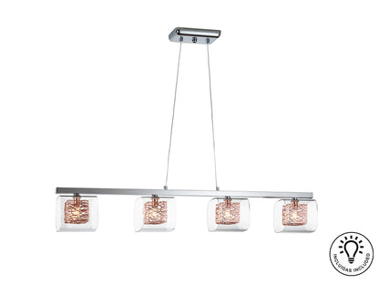 Lámpara Lios 4 Luces Cromado Cobre - Schuller 867012 - luzguru.com