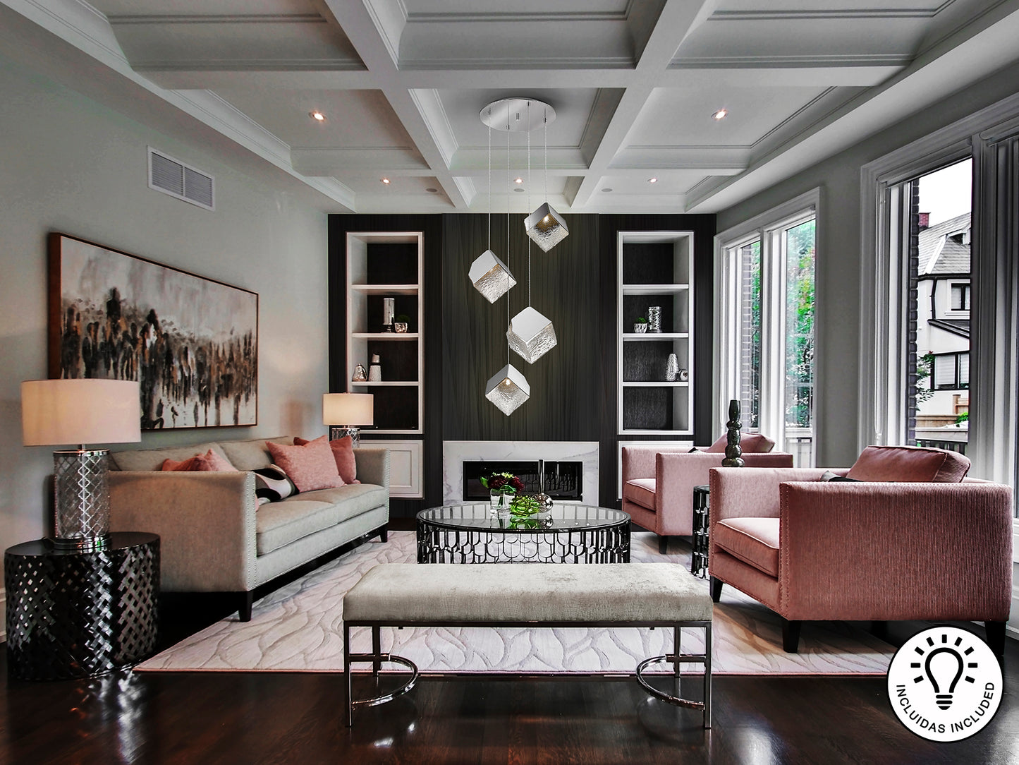 Schuller 720410 - Lámpara Priscila 4 Luces Cromado - luzguru.com