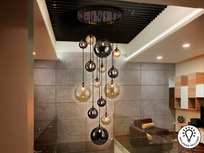 Lámpara Techo Moderna Negro y Latón - Schuller Dark | luzguru.com